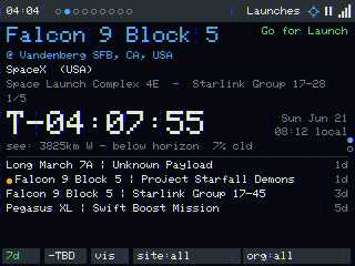 Launches card